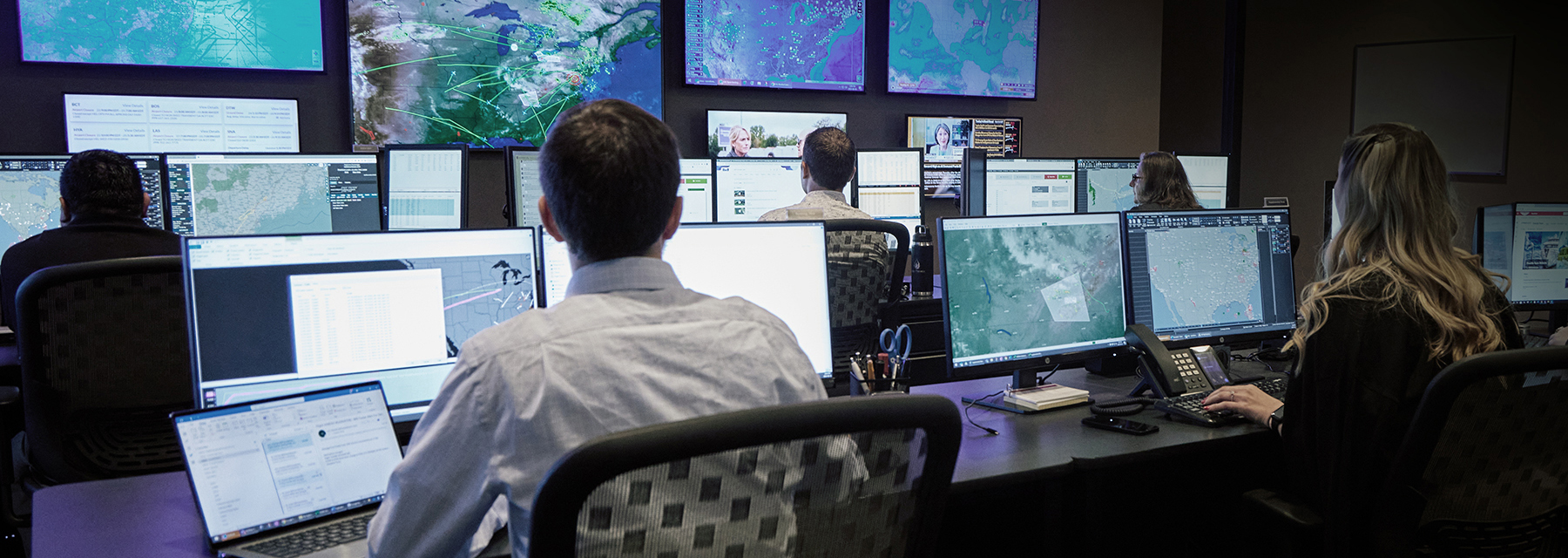 fireside Employees working emergency response in computer room
